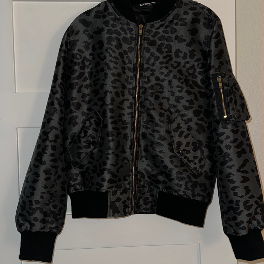 Women’s leopard print bomber jacket